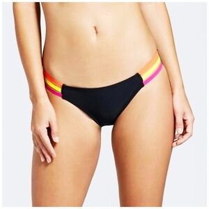 NWT Xhilaration: size XS : neon strappy bandage mesh hipster swim bikini bottom